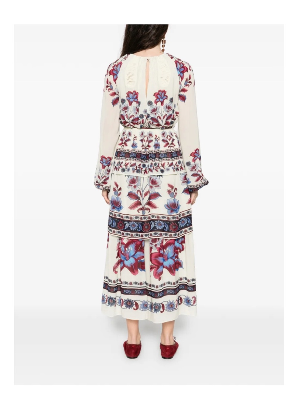 NWT Farm Rio White Malu Winter Cut-Out Long Sleeve Maxi Dress Med - Picture 8 of 12
